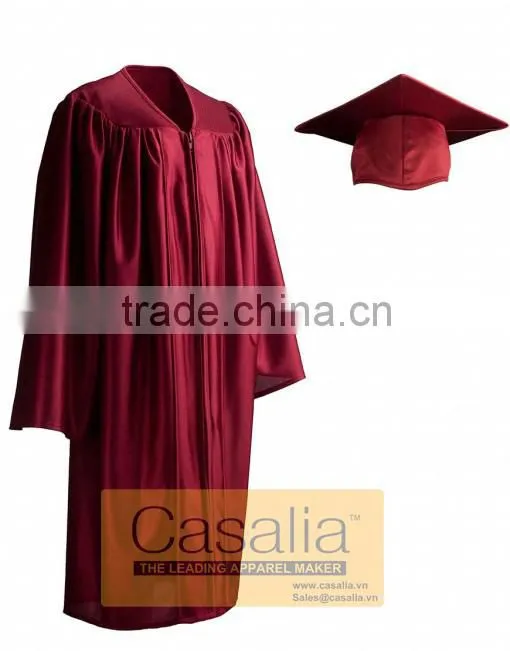 Wholesale Best quality Adult Matte Orange Graduation Gowns and Caps For School