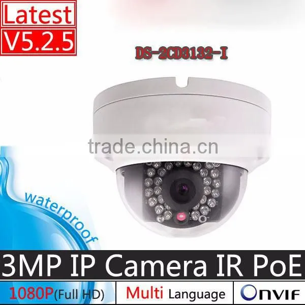 2015 New Original DS-2CD3132-I Network Mini Dome IP Camera Outdoor 30M IR 3MP 1080P Security Camera HD POE