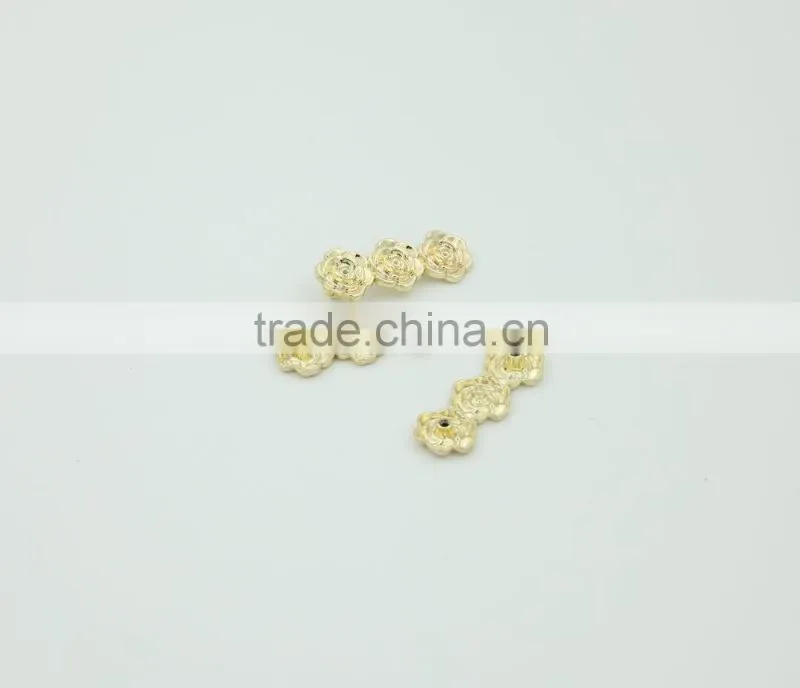 Flowers Rectangle Shape Custom Metal Needle Pin in Gold Color
