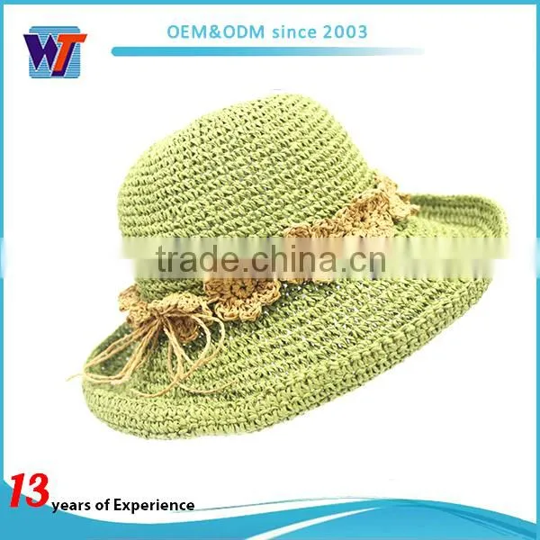 foldable golf wide brim straw hat