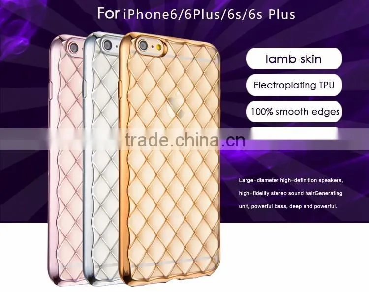 High quality 100% smooth edges electroplating TPU transparent clear back mobile phone case cover for iPhone 6 / 6s