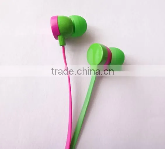 Colourful flat cable earphone in consumer electronics