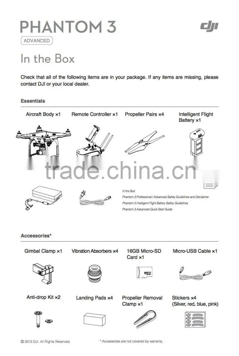 2016 new product phantom 3 advanced Quadcopter dji Drone toys for sale