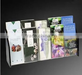 magnetic clear Acrylic sign magazine holders with pocket