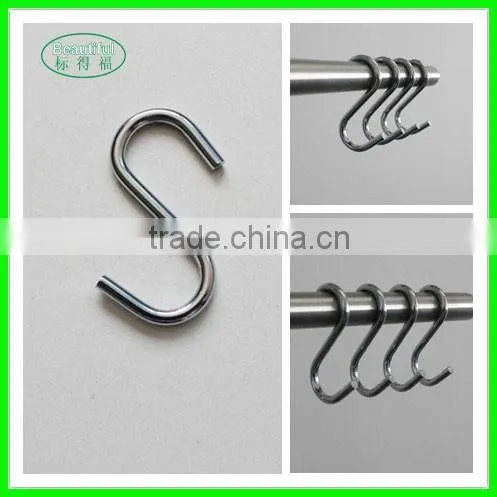 Multifunctional metal wire S hook for hanging clothes bags