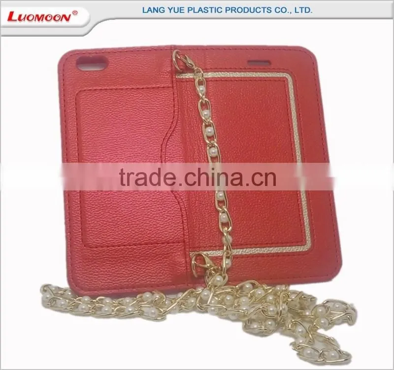 cute wallet flip phone case with chain necklace for Samsung Galaxy Note C S A J E ON edge mini plus 9 8 7 6 5 4 3 2 1