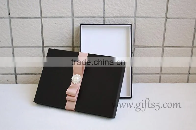 Custom Handmade Luxury Black wedding invitation gift boxes