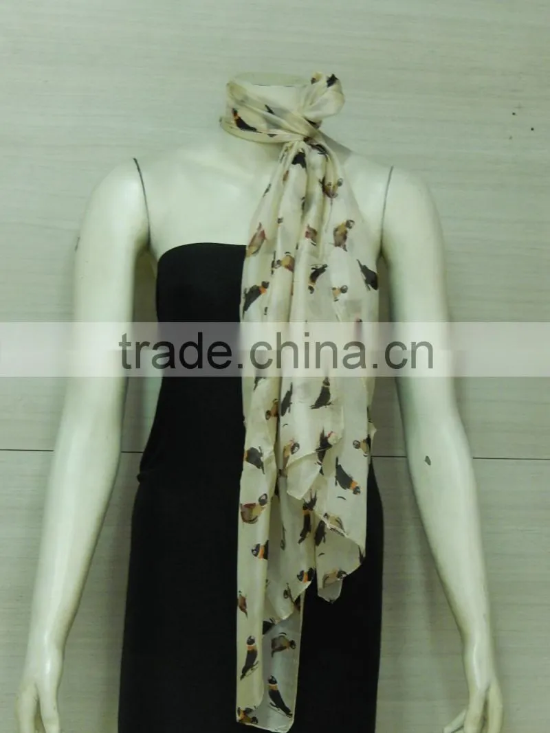 fashionable fancy printed silk scarf 90*90cm