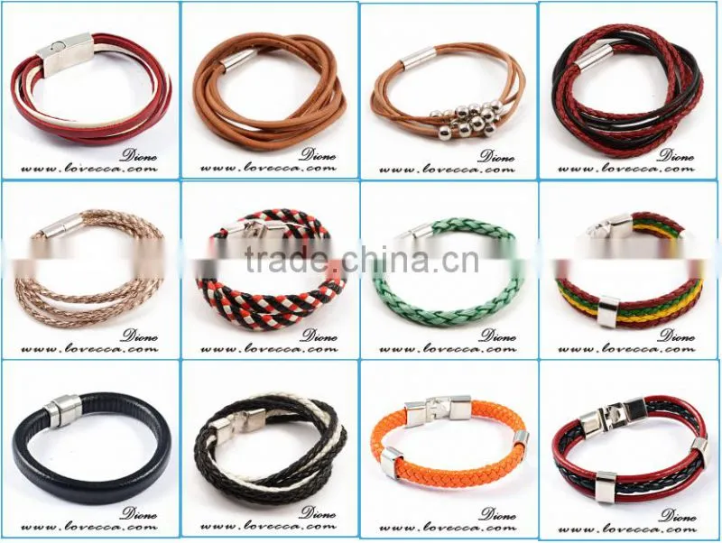 Colorful wholesale leather rope personalized womens leather bracelets