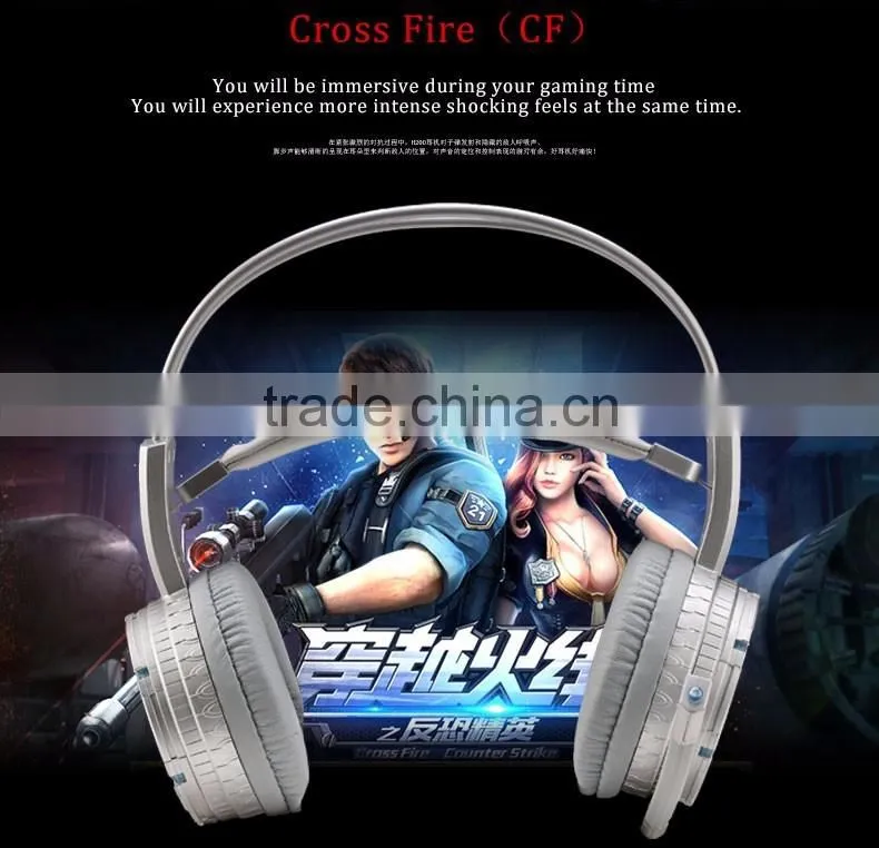 BENWIS H200 gaming headset stereo surround sound usb pc computer vibration game headset with microphone voice control led light