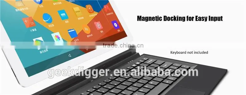 Teclast X16 Plus 2 in 1 Tablet PC-SILVER/Android 5.1 10.6 inch IPS Screen Intel Cherry Trail Z8300 64bit Quad Core 1.44GHz