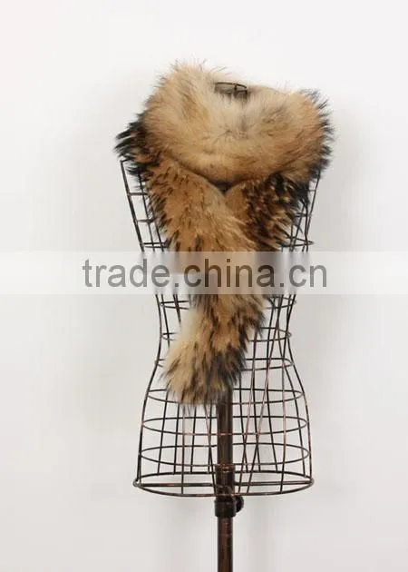 2015 long racoon fur scarf for women