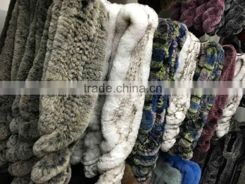 Fashion Style Fur Scarf Shawl / Rex Rabbit Fur Scarf From China