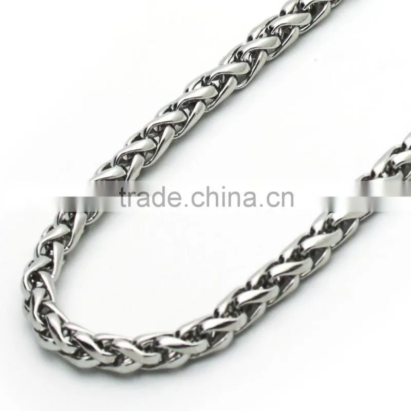 Fashion Stainless Steel Long Wheat Braided Chains Necklaces,Fashion End Dollar ChainsJewelry Necklaces(SC-007)
