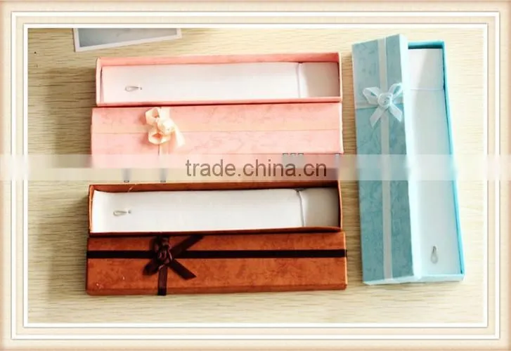 cheap narrow & long gift box with ribbon