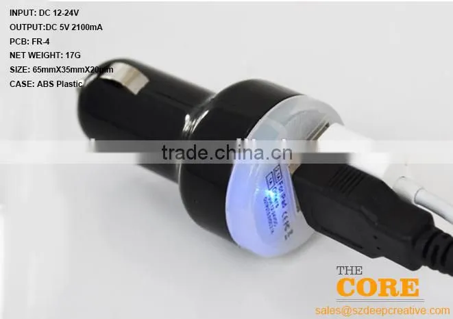L2 two USB port car charger,2 port car charger,cheap car usb charger,Auto Charger