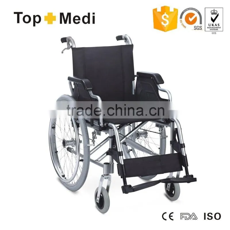 Manual Aluminum Folding Wheelchair for Disabled and Old People/Silla de ruedas manual
