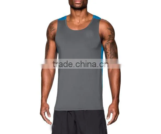 Custom dry fit running gym compression tank top for men