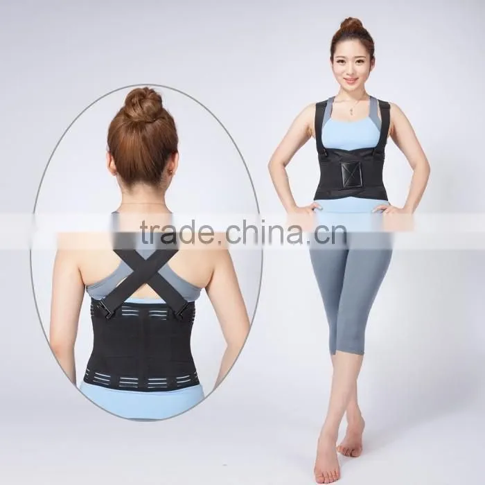 Double posture fitness Neoprene lower back support lumbar brace belt