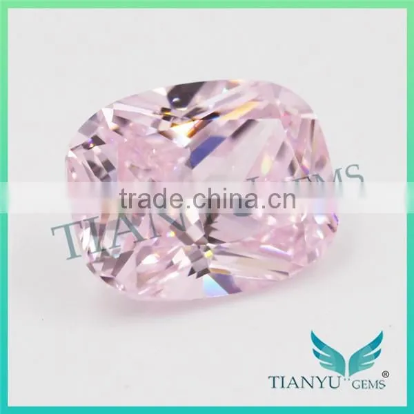 Wholesale Gems Synthetic Heat CZ Stone L-Pink Cushion Cut Loose Cubic Zirconia Price