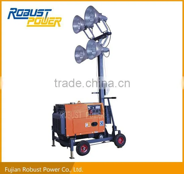 Metal halide lamp lighting tower with Single cylinder diesel engine
