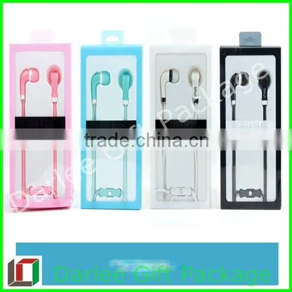 Shenzhen Manufacturer earphone packaging box with blister window