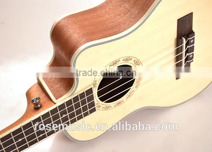 26 inch cutaway ukulele china high quality cheap wooden guitar (UK210-26C)