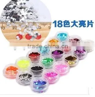 H1-009 18COLOURS BIG GLITTER POWDER ,3G nail art fine powder
