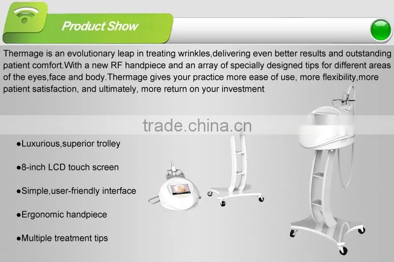 High quality fractional RF machine, luxurious, superior trolley, one handpiece with 3 tips (eye tip/face tip/body tip)