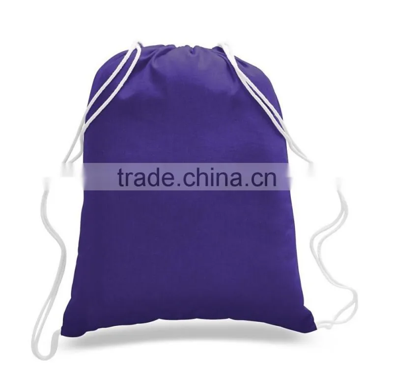 Promotion gift Blank Durable Canvas Cotton Drawstring Tote Bags