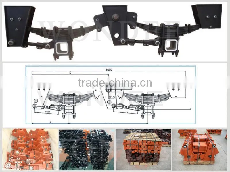 Germany Tandem Axle China Truck Trailer Mechanical Suspension