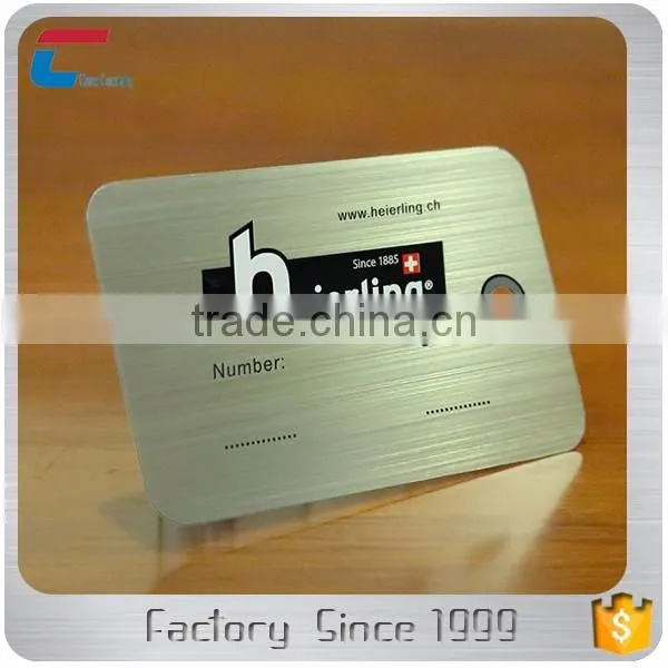 Custom bronze brushed metal cards/gold (silver) brushed stainless steel metal cards