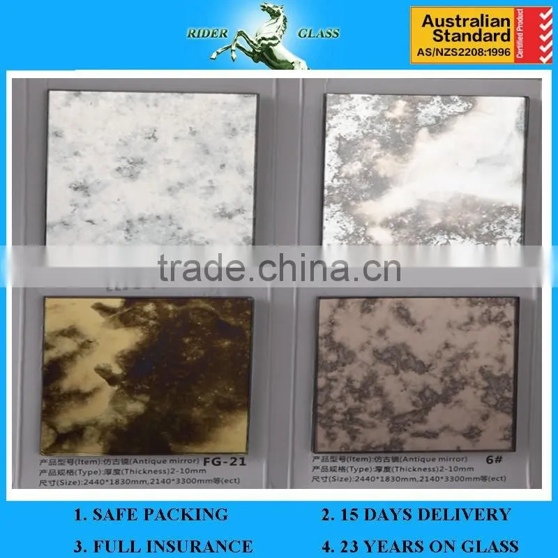 4mm-6mm Frosted Bathroom Antique Mirror Large Mirror Decorative Glass with ISO9001 and AS/NZS2208: 1996