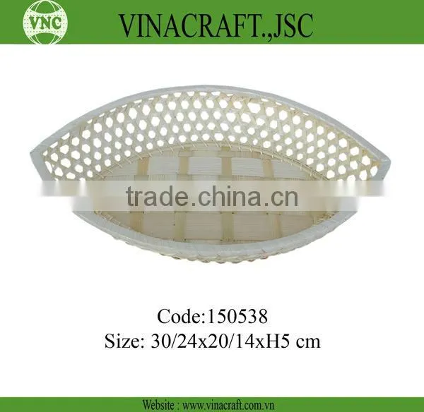 Bamboo tool basket with four dividers