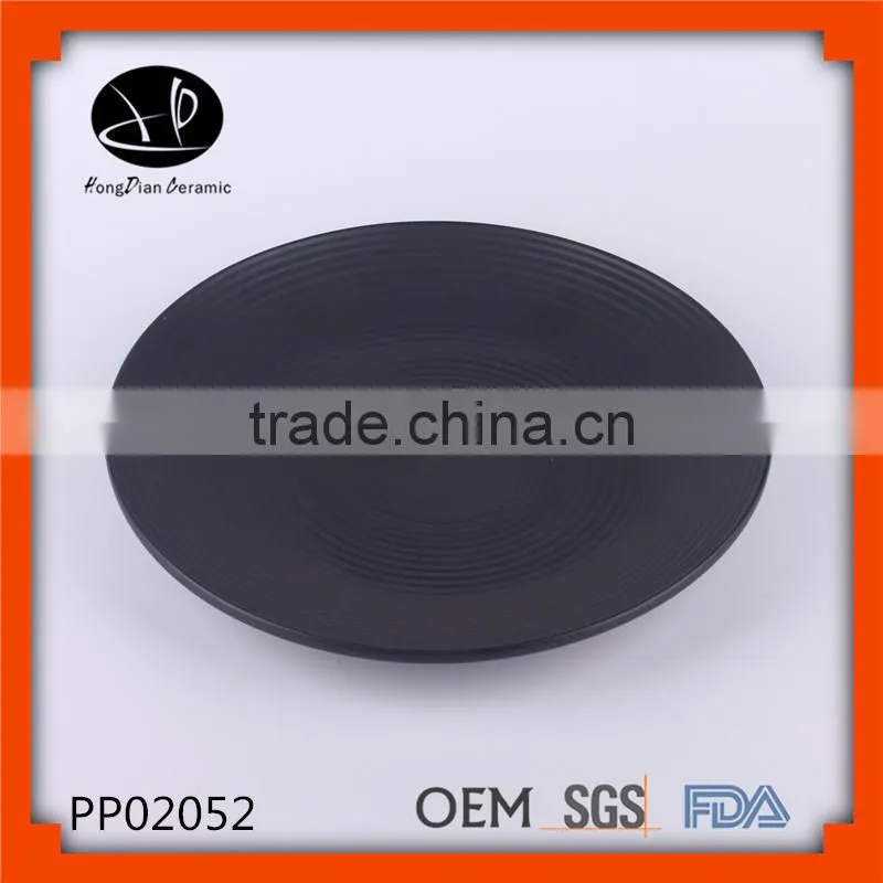 ine stoneware dinner plate ceramic shinning dark blue color elegant plate
