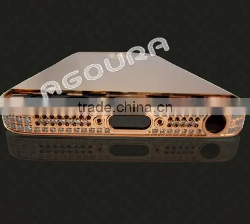big sale luxury 24k gold plating diamond original back case for iphone 5S