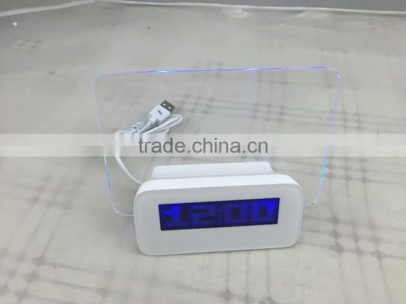 table desk LED Light night alarm clock with memo board/led message board alarm clock