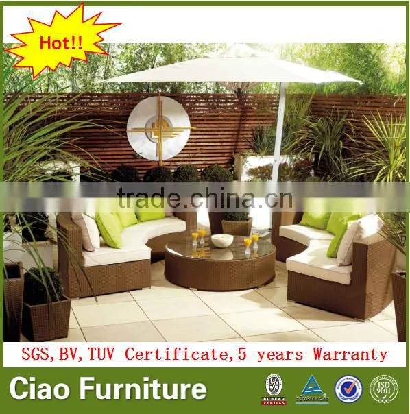 Lastest style half round garden sofa set outdoor furniture