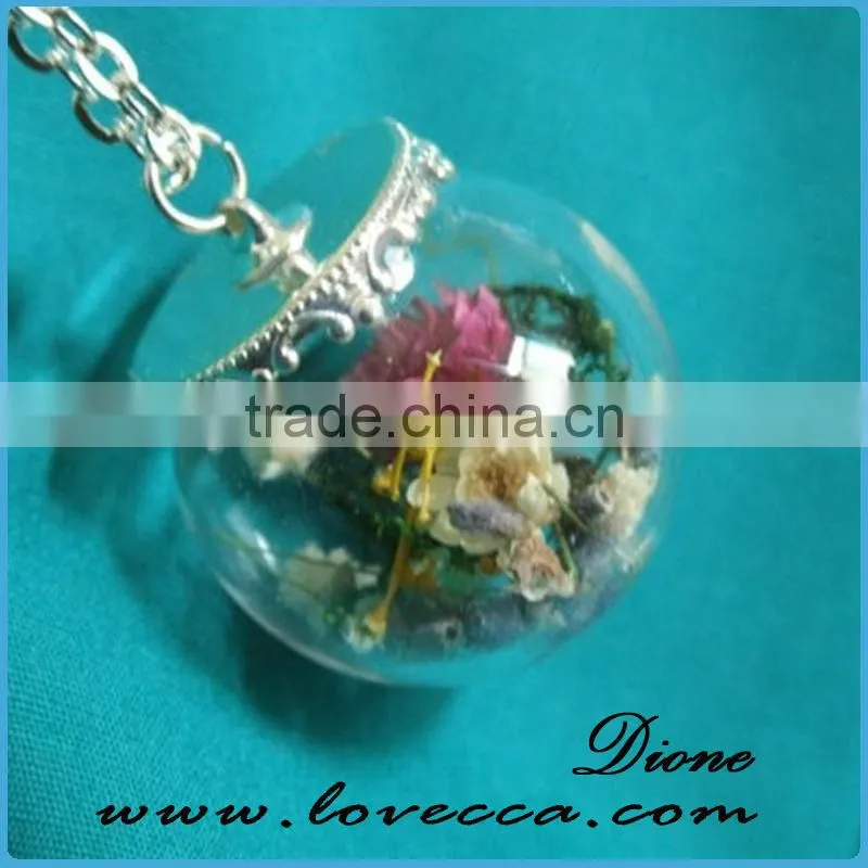Hot selling DIY glass terrarium necklace & square glass ball necklace