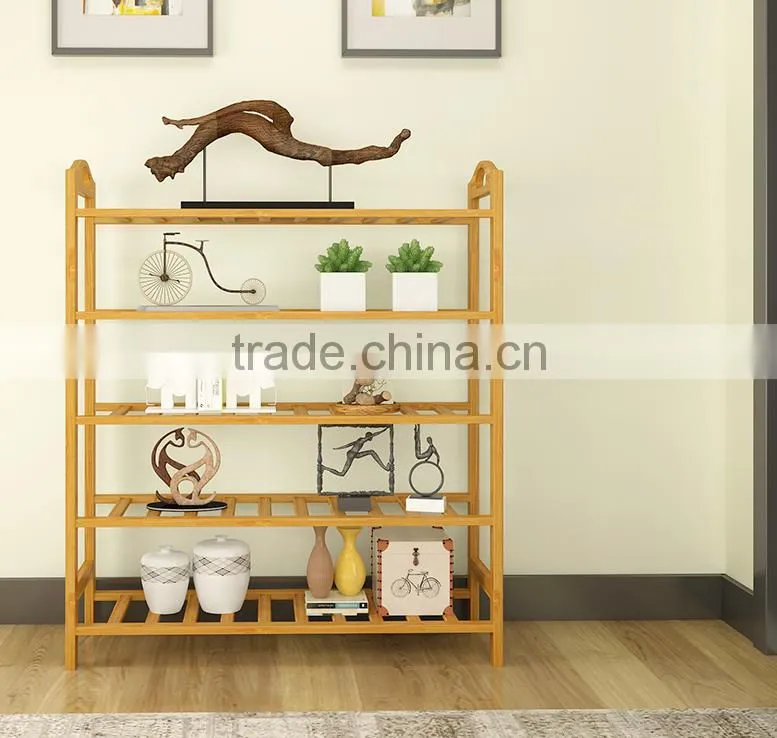 2017 new style bamboo shoe rack with handle