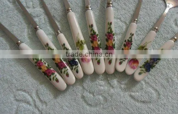 porcelain handle flatware set stainless steel cutlery set