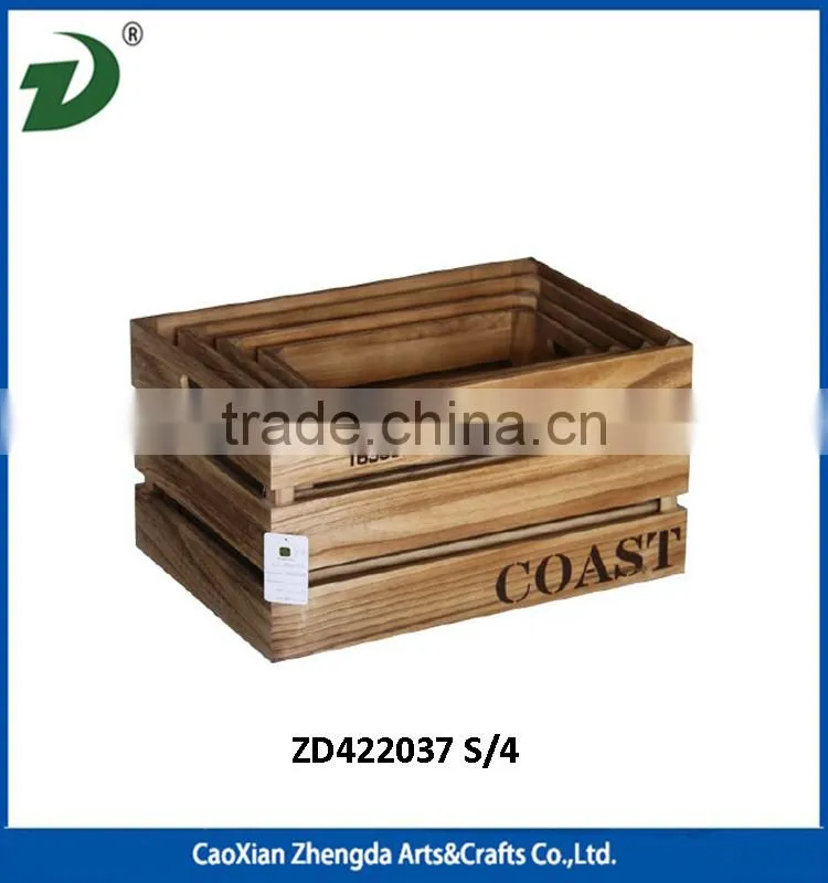 wooden crate storage box