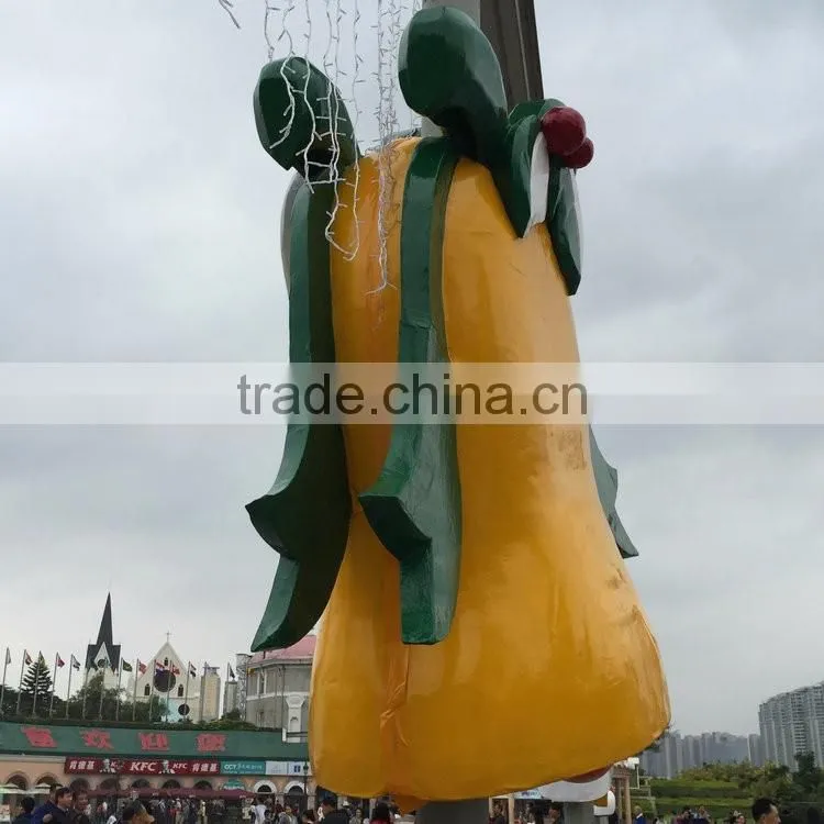 Outdoor fiberglass Christmas bell decoartion