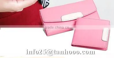Sexy pink leather wallet/women wallet money clip/women purse