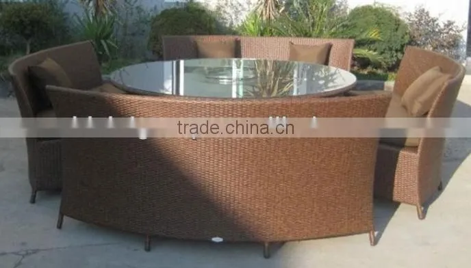 Rattan round table with curved sofa set/Furniture rattan set/Rattan outdoor sets (BF10-R39)