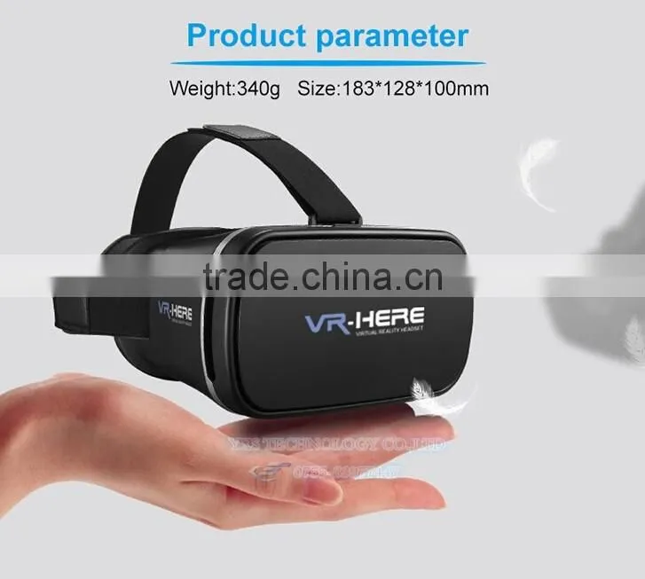 VR Headset with 3D Glasses VR Box with Remote Control V6 42mm Lenses 4.5 - 6 Inch