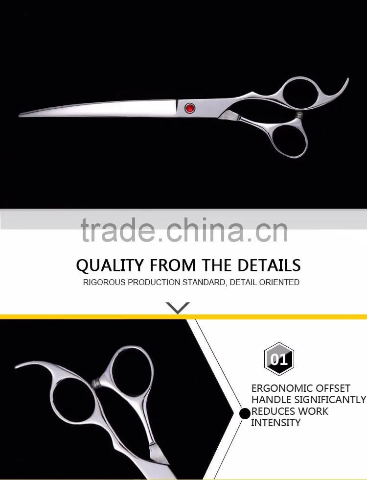2017 design quality reliability dog scissors 8.0 inch hot sale pet grooming scissors