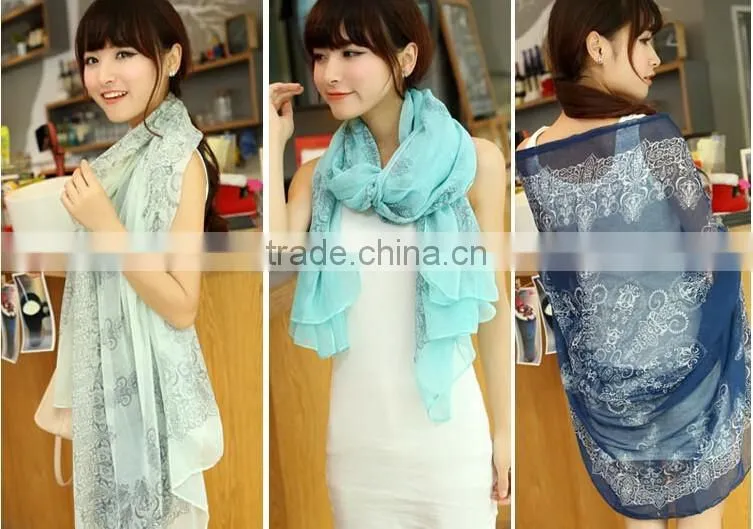 Chiffon Scarf Women Ladies Scarves 2015 Shawl Foulard Female Scarves