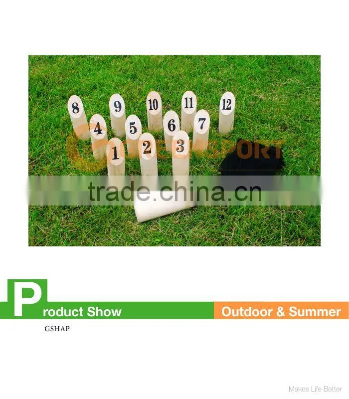 wooden number kubb game set