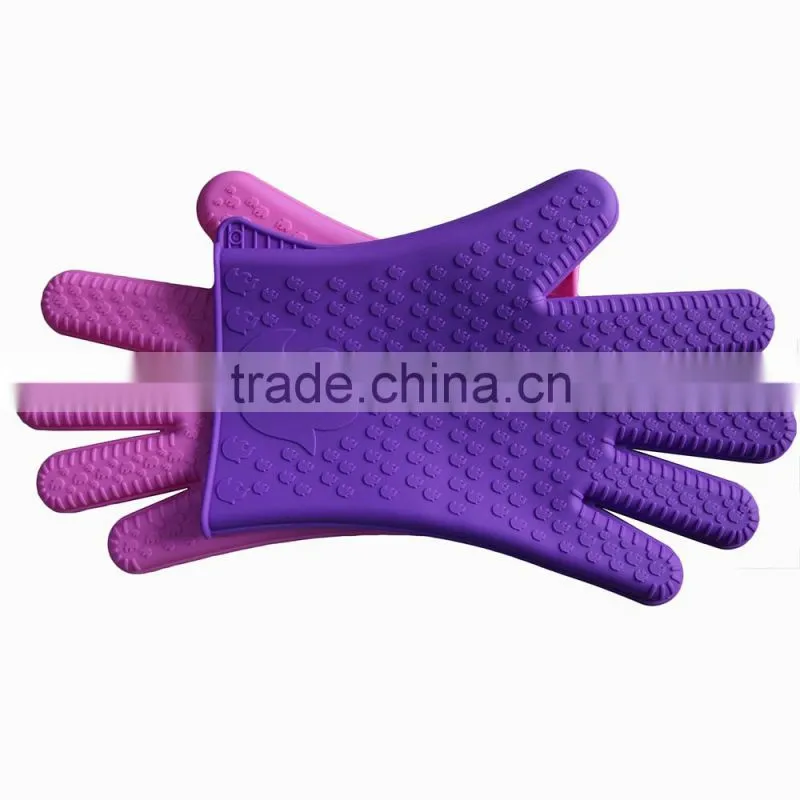 Long oven glove cooking pinch grips, silicone pot holder gloves